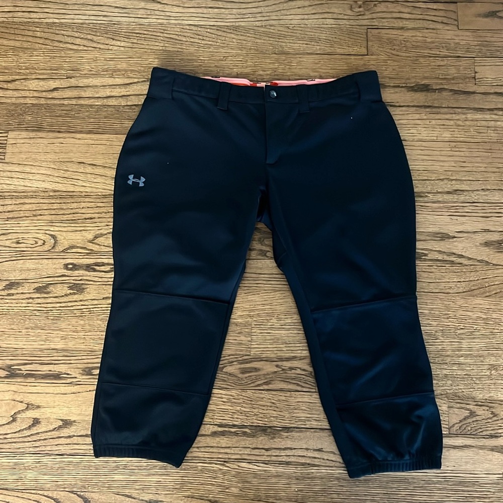 Women's Under Armor Utility Softball Pants 1242352 Black Large